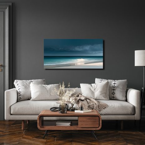 CANVASTAVLA MÖRK HIMMEL ÖVER STRANDEN - TAVLOR MED HAV OCH STRAND - TAVLOR
