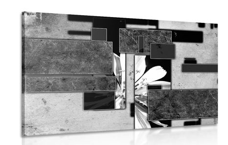 CANVAS PRINT ABSTRACTION IN BLACK AND WHITE - BLACK AND WHITE PICTURES - PICTURES