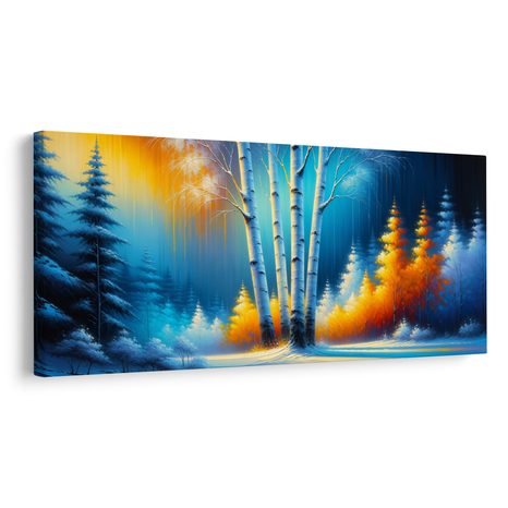 WANDBILD BIRKEN IM WINTERWALD - BILDER WALD - BILDER