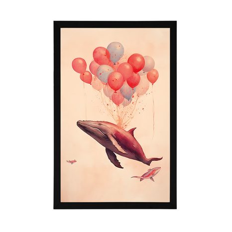 POSTER – BALENA SOGNANTE CON PALLONCINI - ANIMALI DA SOGNO - POSTER