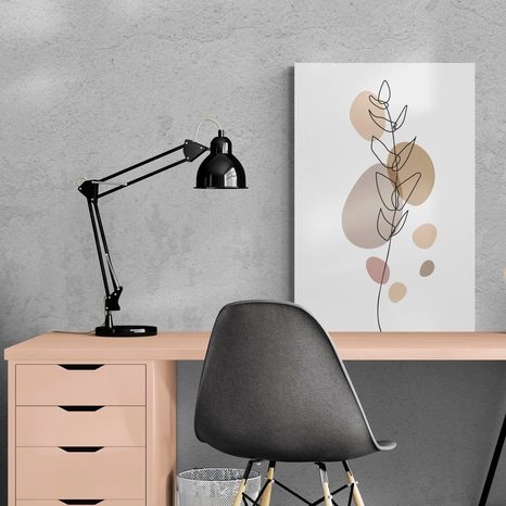 STAMPA SU TELA – FOGLIA MINIMALISTA SU SFONDO BIANCO NO2 - QUADRI FORME ASTRATTE - STAMPE E QUADRI