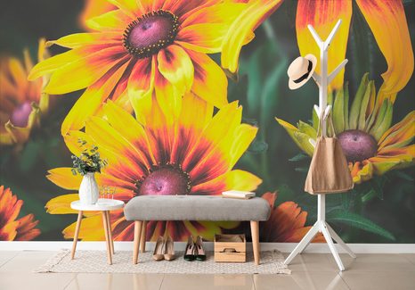 SAMOLEPÍCÍ FOTOTAPETA DVOUBAREVNÉ KVĚTINY - SAMOLEPÍCÍ TAPETY - TAPETY