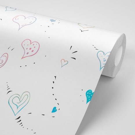 SAMOLEPÍCÍ TAPETA SRDÍČKA PLNÉ LÁSKY - SAMOLEPÍCÍ TAPETY - TAPETY