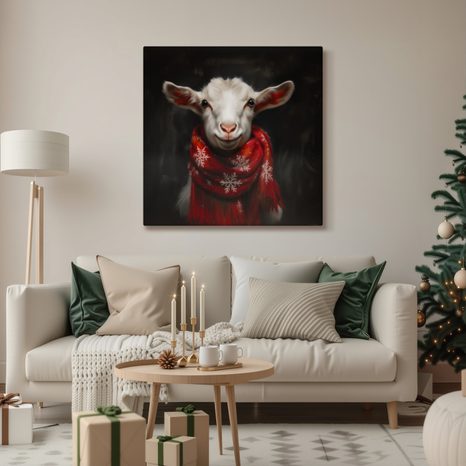 VÁNOČNÍ OBRAZ ROZTOMILÁ KOZA - VÁNOČNÍ A ZIMNÍ OBRAZY - OBRAZY