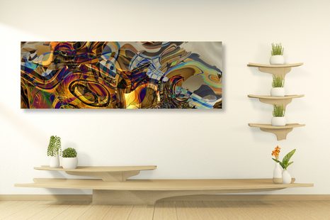 КАРТИНА НА ПЛАТНО – В АБСТРАКТЕН ЗЛАТЕН ДИЗАЙН - АБСТРАКТНИ КАРТИНИ - КАРТИНИ