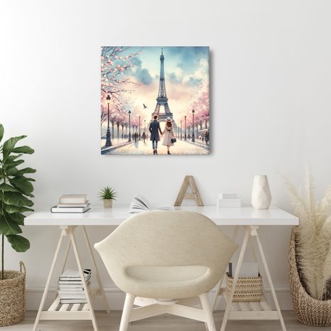 OBRAZ ROMANTIKA V ULICÍCH PAŘÍŽE - OBRAZY LÁSKA - OBRAZY