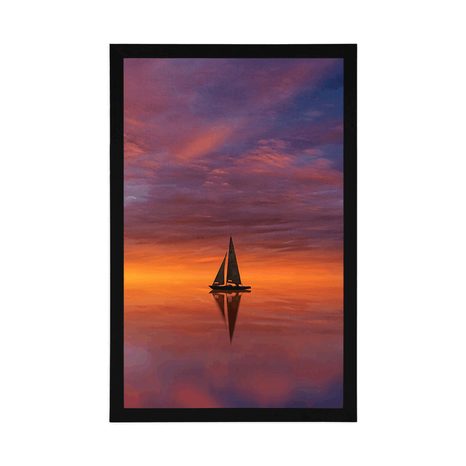 PLAKAT NAPUŠTENA BRODICA NA MORU - PRIRODA - PLAKATI