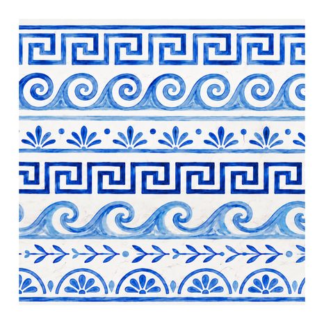 TABLEAU SUR TOILE – VAGUES EN CÉRAMIQUE ET MÉANDRE - TABLEAUX PAR THÈME - TABLEAUX