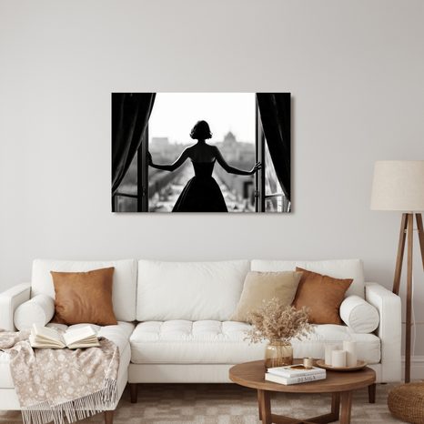OBRAZ SILUETA ŽENY U OKNA - OBRAZY ŽENY - OBRAZY