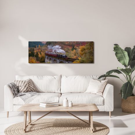 QUADRO SU TELA – VIAGGIO IN TRENO NELLA VALLE - QUADRI DI NATURA E PAESAGGIO - STAMPE E QUADRI