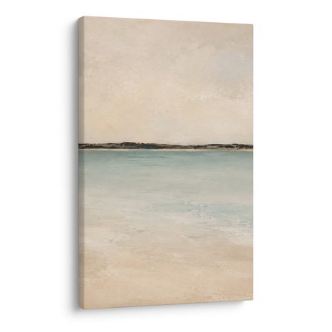 CANVASTAVLA MJUK KUST I PASTELLTONER - TAVLOR MED HAV OCH STRAND - TAVLOR