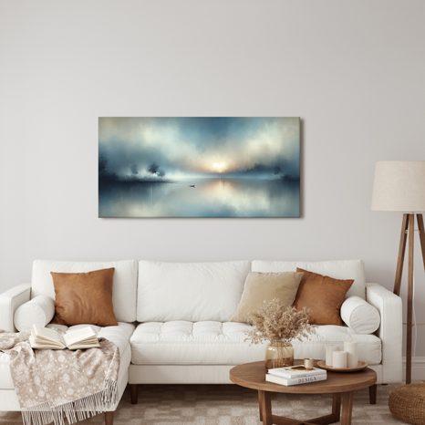 OBRAZ LOĎKA V RANNÍ MLZE - PICTURES LAKES - PICTURES