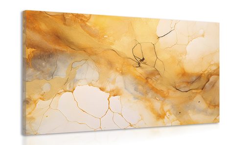 CANVAS PRINT OF YELLOW MARBLE - MARBLE PICTURES - PICTURES