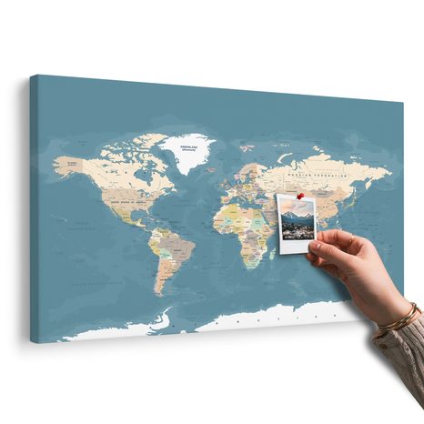 OBRAZ NA KORKU STYLOVÁ VINTAGE MAPA SVĚTA - OBRAZY NA KORKU - OBRAZY
