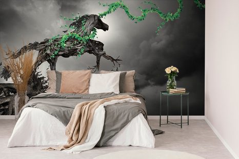 TAPETE PFERD IM EINZIGARTIGEN DESIGN - FANTASY-TAPETEN - TAPETEN