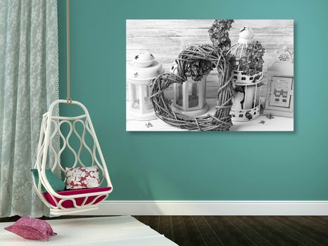 WANDBILD IM VINTAGE-STIL IN SCHWARZ-WEISS - SCHWARZ-WEISSE BILDER - BILDER