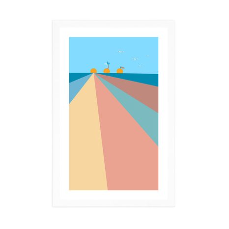 PLAGÁT S PASPARTOU VESELÁ FAREBNÁ PLÁŽ - MOTÍVY Z NAŠEJ DIELNE - PLAGÁTY