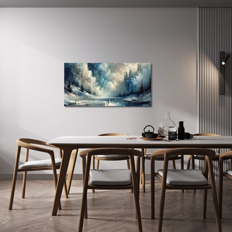 WANDBILD WINTERLICHE STILLE IN ABSTRAKTER FORM - ABSTRAKTE BILDER - BILDER