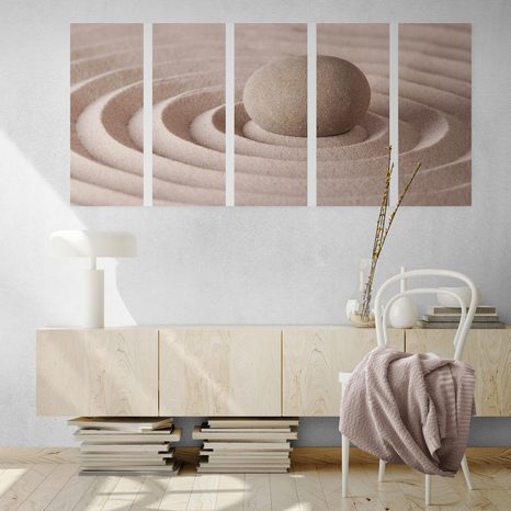 5-DÍLNÝ OBRAZ RELAXAČNÍ KÁMEN - OBRAZY FENG SHUI - OBRAZY