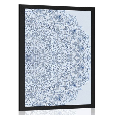 PLAKAT MANDALA Z DETAJLI V MODRI BARVI - FENG SHUI - PLAKATI