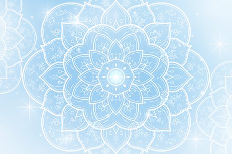 CARTA DA PARATI – MANDALA ORIENTALE CELESTE - CARTA DA PARATI FENG SHUI - CARTA DA PARATI