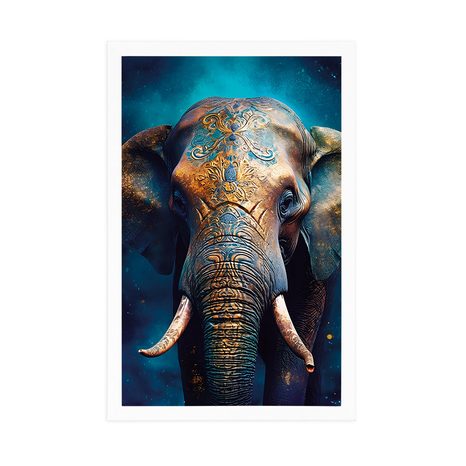 POSTER – ELEFANTE BLU-ORO - SIGNORI DEL REGNO ANIMALE - POSTER
