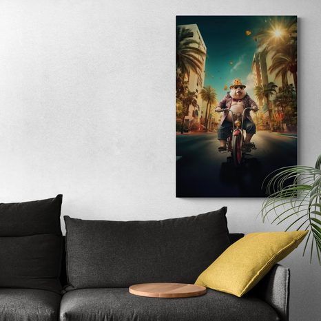 OBRAZ PRASA NA MOPEDE V ULICIACH LAS VEGAS - DOVIDO CHALLENGE - OBRAZY