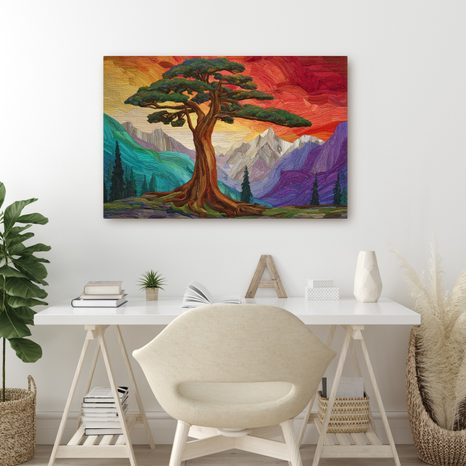 OBRAZ NÁDHERNÝ STROM ŽIVOTA V HORÁCH - OBRAZY STROMY ŽIVOTA - OBRAZY
