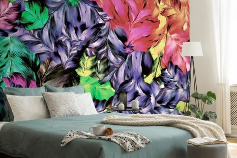 TAPETA RETRO TAHY LISTŮ - ABSTRAKTNÍ TAPETY - TAPETY