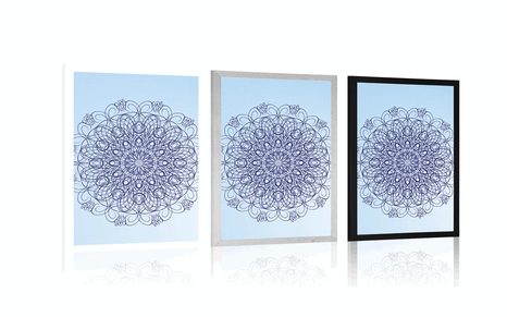 PLAKÁT ABSTRAKTNÍ KVĚTINOVÁ MANDALA - FENG SHUI - PLAKÁTY