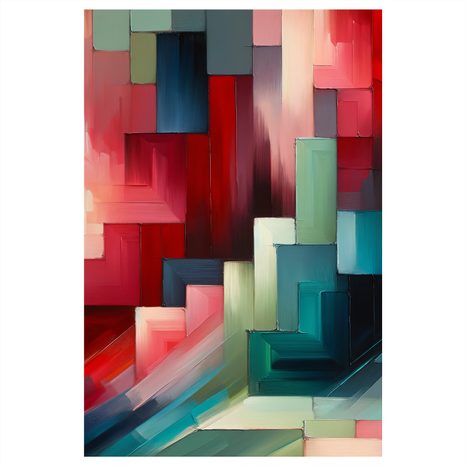 OBRAZ BAREVNÉ BLOKY A STÍNY - OBRAZY ABSTRAKTNÍ TVARY - OBRAZY