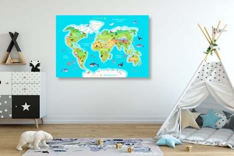 OBRAZ DETSKÁ MAPA SO SLOVENSKÝMI NÁZVAMI - OBRAZY MAPY - OBRAZY