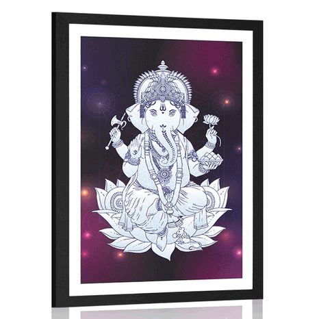 POSTER WITH MOUNT BUDDHIST GANESHA - FENG SHUI - POSTERS