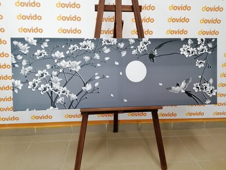 TABLOU PĂSĂRELE PE O RAMURĂ ALB-NEGRU - TABLOURI ALB-NEGRU - TABLOURI