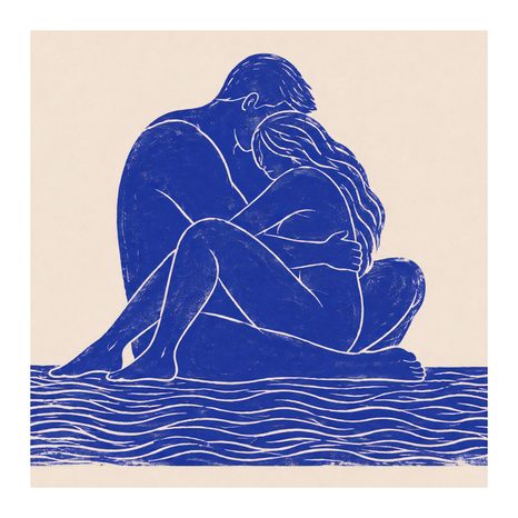 TABLEAU SUR TOILE – UNION TENDRE DE DEUX CORPS - TABLEAUX D'AMOUR - TABLEAUX