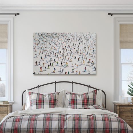 VÁNOČNÍ OBRAZ ZIMNÍ RADOVÁNKY NA SVAHU - VÁNOČNÍ A ZIMNÍ OBRAZY - OBRAZY