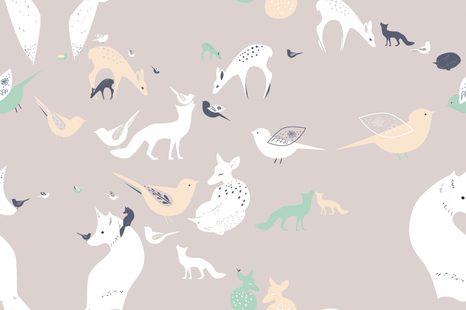 SAMOLEPILNA TAPETA SOŽITJE GOZDNIH ŽIVALI - SAMOLEPILNE TAPETE - TAPETE