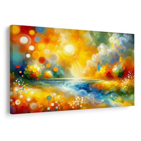 OBRAZ ZÁŘIVÉ SLUNCE NAD ŘEKOU - OBRAZY PŘÍRODY A KRAJINY - OBRAZY