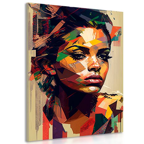 IMPRESSION SUR TOILE CHARME DE LA FEMME DANS UN DESIGN PATCHWORK - IMPRESSIONS SUR TOILE DE FEMMES - IMPRESSION SUR TOILE