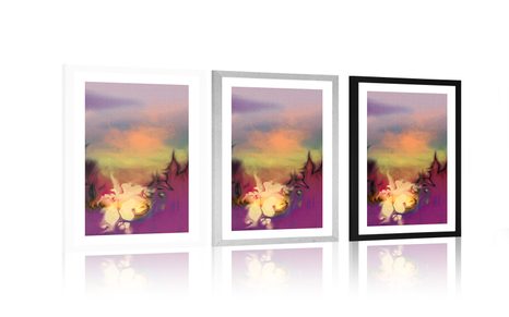 PLAKÁT S PASPARTOU JEDINEČNÁ EXPLOZE BAREV - MOTIVY Z NAŠÍ DÍLNY - PLAKÁTY