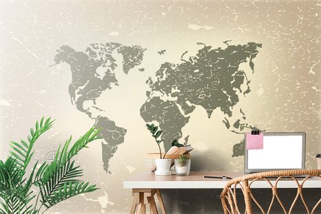 TAPETA STARÁ MAPA SVĚTA NA ABSTRAKTNÍM POZADÍ - TAPETY MAPY - TAPETY