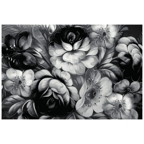TAPETA KVĚTINY V ČERNOBÍLÉM PROVEDENÍ - ČERNOBÍLÉ TAPETY - TAPETY