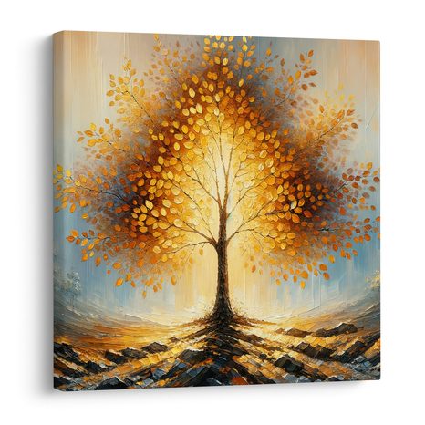 OBRAZ ZÁŘÍCÍ STROM ŽIVOTA UPROSTŘED MLHY - OBRAZY STROMY ŽIVOTA - OBRAZY
