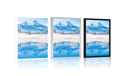 PLAGÁT ZASNEŽENÁ KRAJINA V ALPÁCH - PRÍRODA - PLAGÁTY