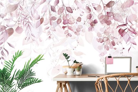 SELBSTKLEBENDE TAPETE ZARTE BERÜHRUNG DER NATUR IN ROSA - SELBSTKLEBENDE TAPETEN - TAPETEN