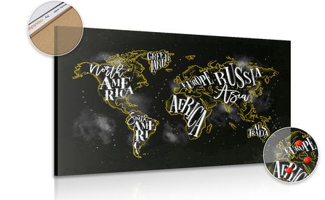 PICTURE ON CORK TREND MAP OF THE WORLD