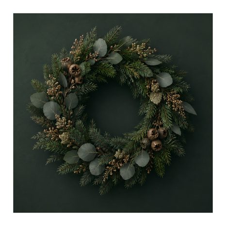 CANVASTAVLA GRÖN NATURLIG ADVENTSKRANS - JUL- OCH VINTERTAVLOR - TAVLOR