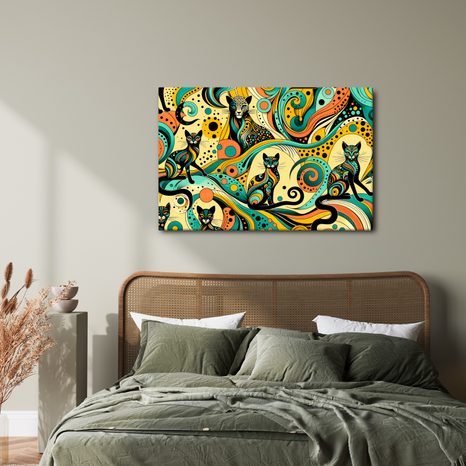 OBRAZ PSYCHEDELICKÉ KOČKY - OBRAZY KOČKY - OBRAZY