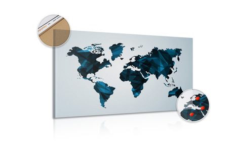 OBRAZ NA KORKU MAPA SVĚTA V DESIGNU VEKTOROVÉ GRAFIKY - OBRAZY NA KORKU - OBRAZY