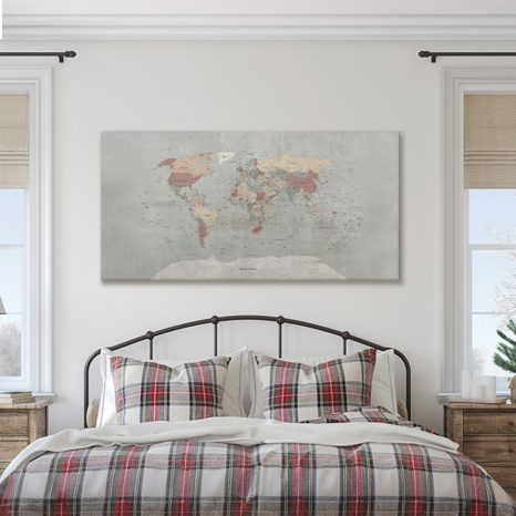 OBRAZ NA KORKU VINTAGE MAPA SVĚTA - PICTURES ON CORK - PICTURES